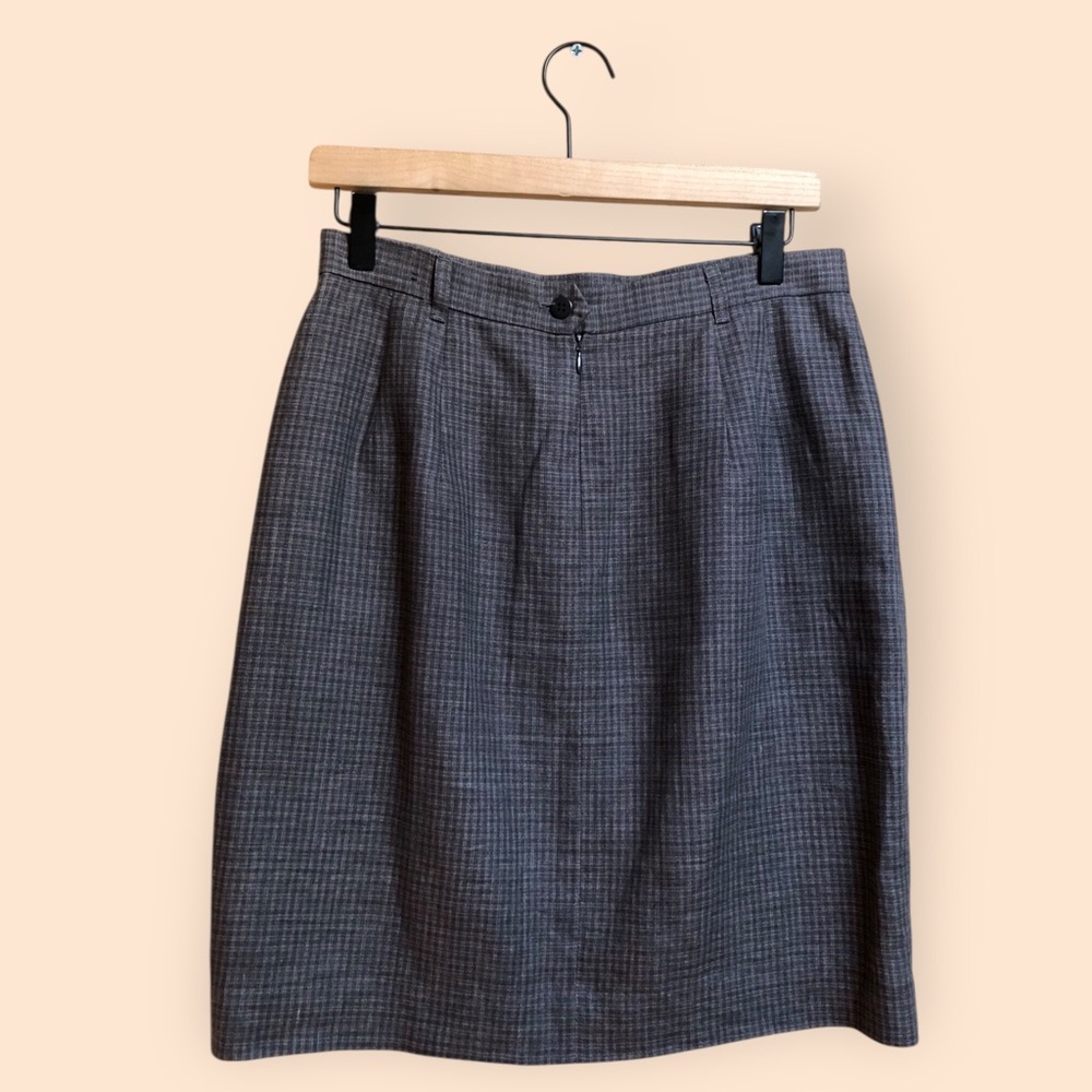 Vintage 90s Barry Bricken Sport Blazer & Skirt Suit Set Grey Plaid Women 4/10 - Picture 14 of 16